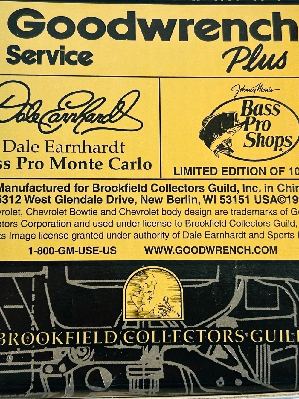 1997 Brookfield Collectors Guild NASCAR Dale Earnhardt #3 Gold Diecast Car  1:24